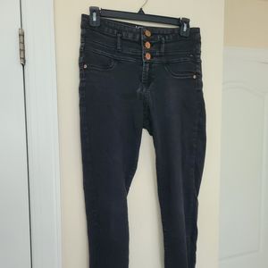 High waisted black skinny jeans